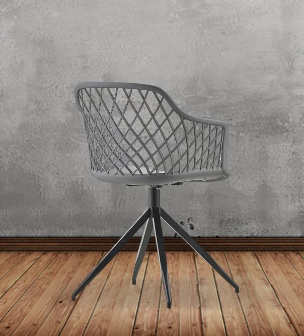 KAWOLA Stuhl EMILIE Kunststoff Drehbar - Grau 4 KAWOLA Stuhl EMILIE Kunststoff Drehbar - Grau – Bild 4