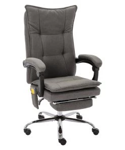 VidaXL Massage-Bürostuhl Grau Stoff