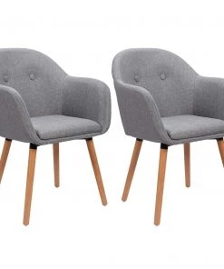 Woltu Esszimmerstuhl Viola (2er Set) - Hellgrau