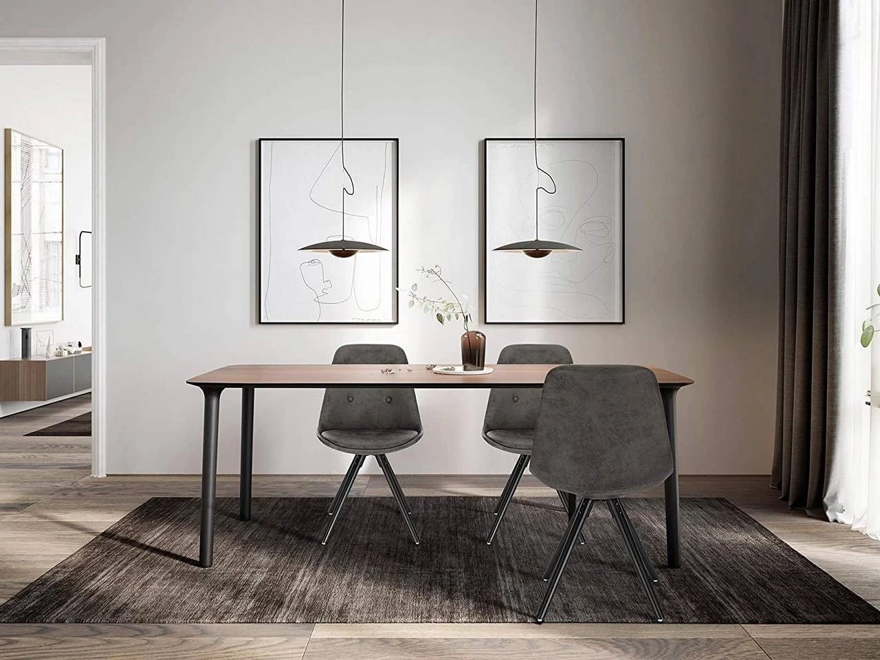 Woltu Esszimmerstuhl Emilie (2er Set) - Anthrazit 2 Woltu Esszimmerstuhl Emilie (2er Set) - Anthrazit – Bild 2