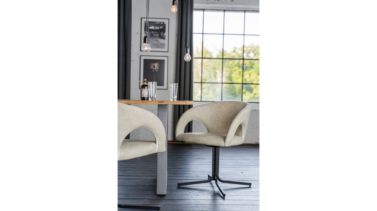 KAWOLA Stuhl WICOS drehbar Kunstleder - Beige 2 KAWOLA Stuhl WICOS drehbar Kunstleder - Beige – Bild 2