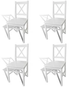 VidaXL Esszimmerstuhl - vidaXL Esszimmerstühle 4 Stk. Weiß Kiefernholz