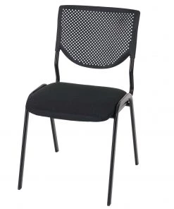 HWC Besucherstuhl T401 Stapelbar - Schwarz - Höhe: 82 cm - Schwarz