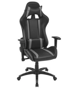 VidaXL Neigbarer Racing-Bürostuhl Kunstleder - Grau