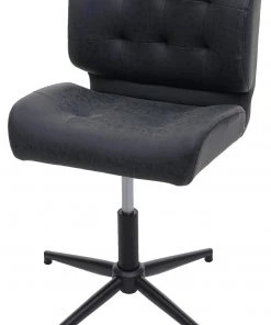 Esszimmerstuhl HWC-H42 - Schiefergrau - Kunstleder