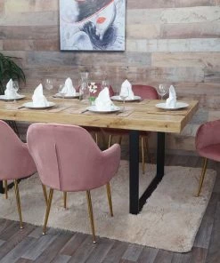 Esszimmerstuhl HWC-F18 (2er Set) - Altrosa - Gold - Samt -Deutschland Stühle Verkaufs-Shop 6dd1f332a4f84d6c8c72a671d3e69a9d
