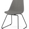 KAWOLA Stuhl MALIM Kunstleder grau - KAWOLA Stuhl MALIM Kunstleder grau Kufe Metall schwarz