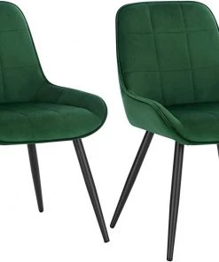 Woltu Esszimmerstuhl Willi (2er Set) - Dunkelgrün