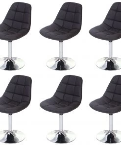 Esszimmerstuhl HWC-A60 (6er Set) - Braun - Kunstleder