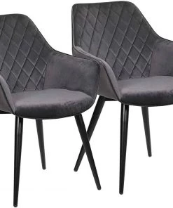 Woltu Esszimmerstuhl Beca(2er Set) - Grau