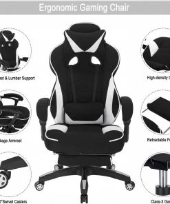 Woltu Gaming Stuhl Ricco - Schwarz - Weiß -Deutschland Stühle Verkaufs-Shop 716fbad5be6140d7b5ad904fbff11649