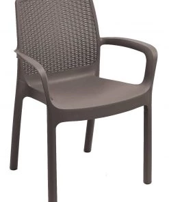 Dmora Stapelbarer Stuhl mit Rattaneffekt