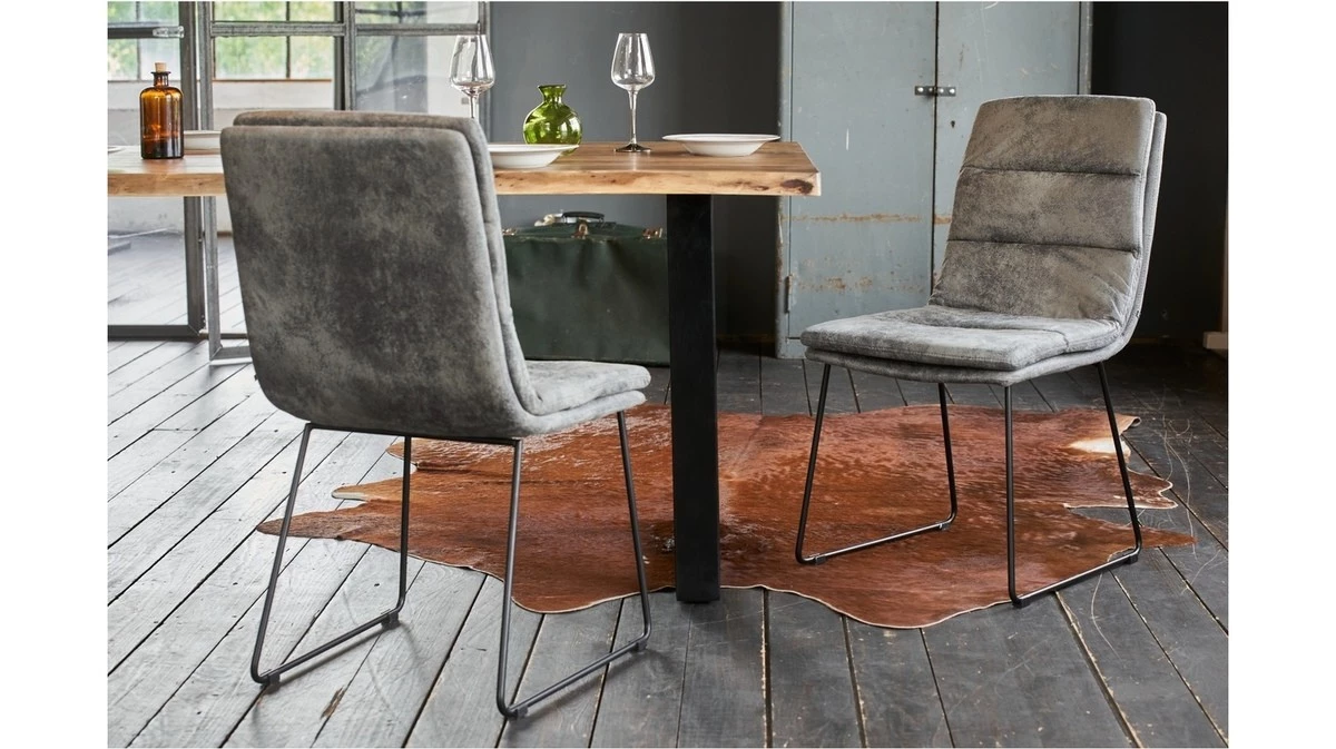 KAWOLA Esszimmerstuhl VINCE Microfaser - Grau 2 KAWOLA Esszimmerstuhl VINCE Microfaser - Grau – Bild 2