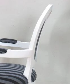Ebuy24 Rokoko Esszimmerstuhl - Rokoko Esszimmerstuhl mit Armlehne weiss mit Stoff schwarz gestreift. -Deutschland Stühle Verkaufs-Shop 736a24f0fd6f4517a0d9b4fa2a4788ec