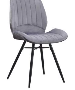 Dimehouse Beau Esszimmerstuhl Samt Grau - Anthrazit