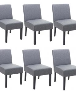 Esszimmerstuhl HWC-F61 (6er Set) - Anthrazit