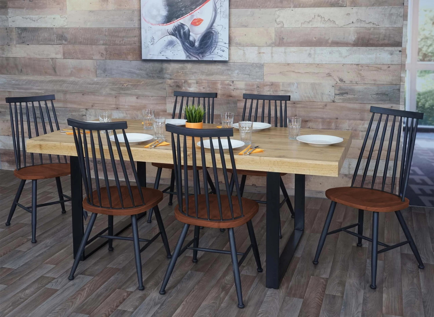 Esszimmerstuhl HWC-G69 (6er Set) - Dunkelbraun - Braun 4 Esszimmerstuhl HWC-G69 (6er Set) - Dunkelbraun - Braun – Bild 4