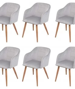 Esszimmerstuhl HWC-D71 (6er Set) - Hellgrau