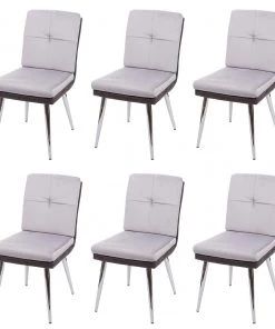 Esszimmerstuhl HWC-G48 (6er Set) - Grau