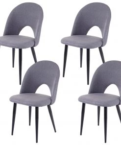Esszimmerstuhl HWC-D73 (4er Set) - Grau