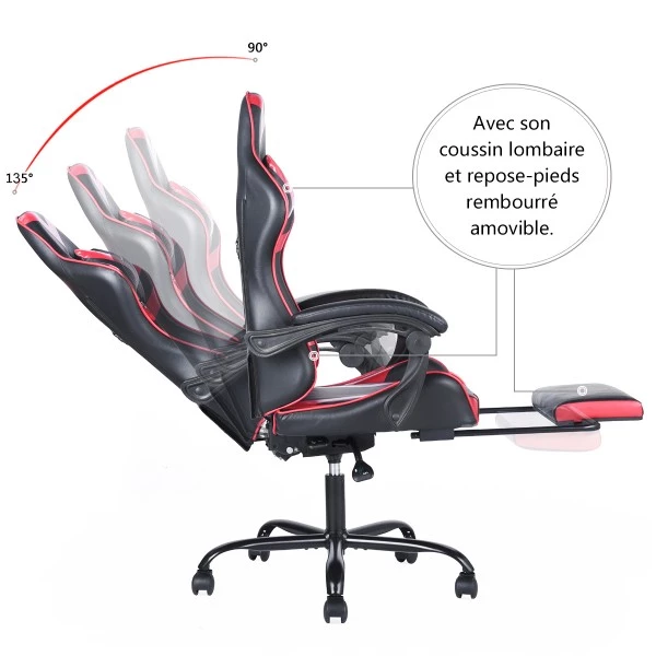 Urban Meuble Gaming-Stühle ATTIC - Mit Kissen - Mit Hocker - Mit Kopfstüze 4 Urban Meuble Gaming-Stühle ATTIC - Mit Kissen - Mit Hocker - Mit Kopfstüze – Bild 4