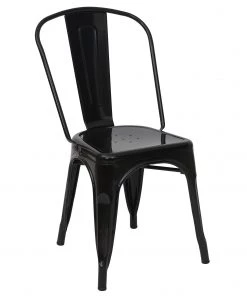 Stuhl HWC-A73 Metall - Schwarz