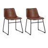 Urban Meuble Esszimmerstühle GENOVA BROWN 2PCS - Braun - Dunkelbraun - Kastanienbraun - Microfaser - Kunstleder