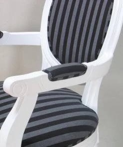 Ebuy24 Rokoko Esszimmerstuhl - Rokoko Esszimmerstuhl mit Armlehne weiss mit Stoff schwarz gestreift. -Deutschland Stühle Verkaufs-Shop 7f2e4645bd264ae0b34ba30733038e74