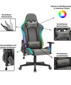 CARO-Möbel Gamingstuhl LEGEND - Grau -Deutschland Stühle Verkaufs-Shop 815141388dc34b27b775b8618b421e78