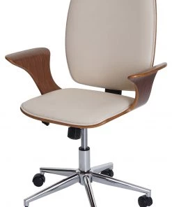 Bürostuhl HWC-C54 - Walnuss Dekor - Beige