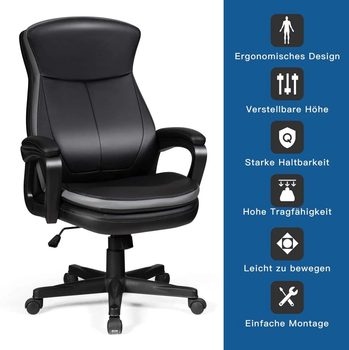 Costway Chefsessel Bürostuhl 3 Costway Chefsessel Bürostuhl – Bild 3