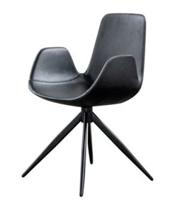 KAWOLA Stuhl QUEN drehbar Kunstleder - Schwarz - Kunstleder