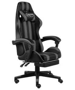 VidaXL Gaming-Stuhl mit Fußstütze Kunstleder - Grau