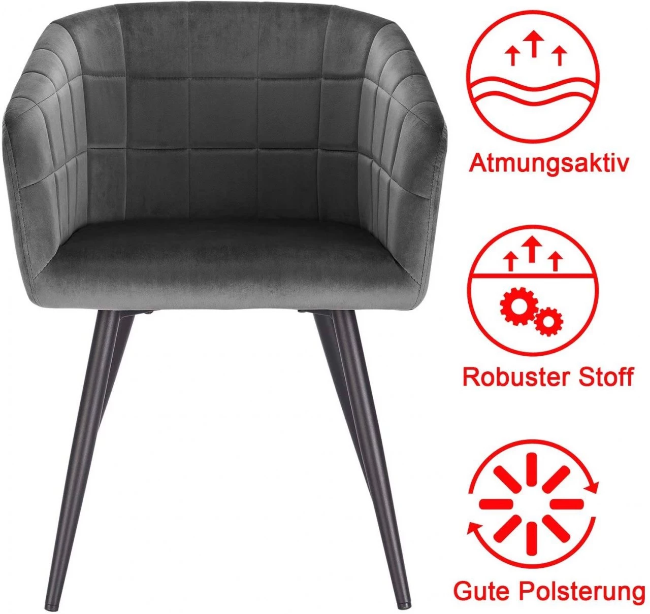 Woltu Esszimmerstuhl Annika - Dunkelgrau 7 Woltu Esszimmerstuhl Annika - Dunkelgrau – Bild 7