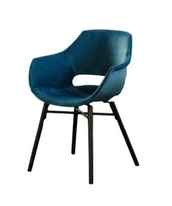 KAWOLA Stuhl Zaja Esszimmerstuhl Velvet - Blau