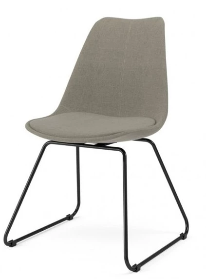 KAWOLA Stuhl MALIM Stoff grau - KAWOLA Stuhl MALIM Stoff grau Kufe Metall schwarz 1 KAWOLA Stuhl MALIM Stoff grau - KAWOLA Stuhl MALIM Stoff grau Kufe Metall schwarz