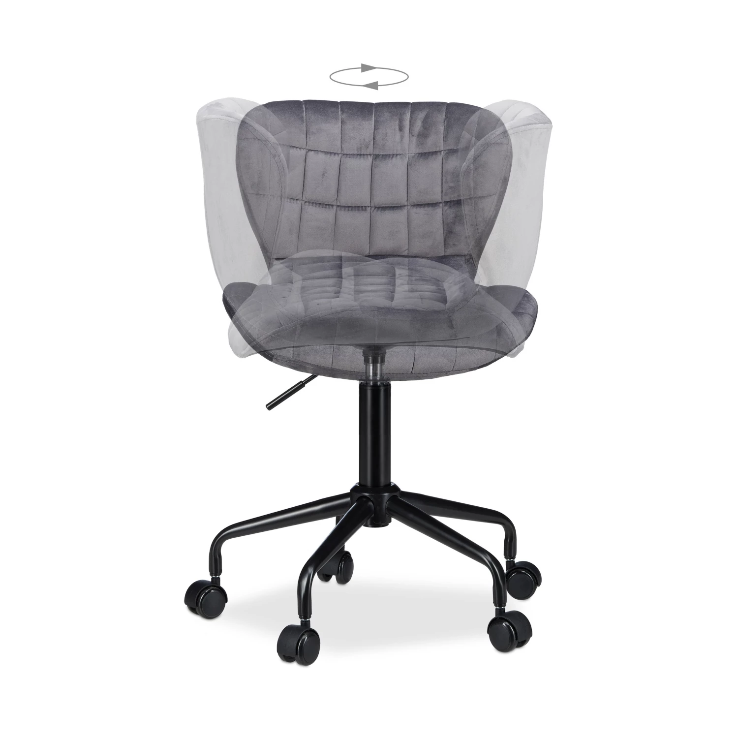 Relaxdays Bürostuhl Drehstuhl verschiedene Farben - Grau - Schwarz 4 Relaxdays Bürostuhl Drehstuhl verschiedene Farben - Grau - Schwarz – Bild 4