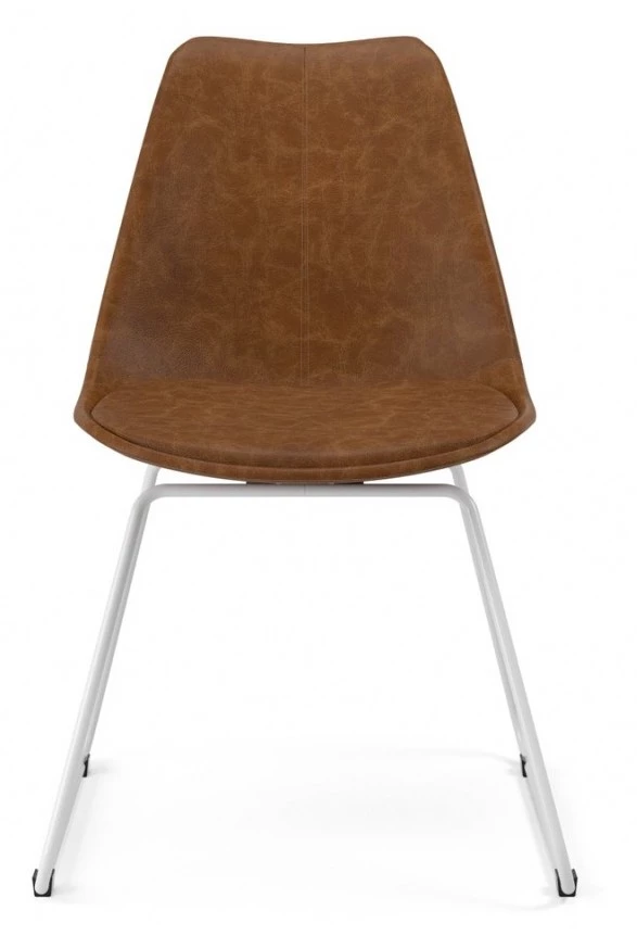 KAWOLA Stuhl MALIM Kunstleder braun - KAWOLA Stuhl MALIM Kunstleder braun Kufe Metall weiß 3 KAWOLA Stuhl MALIM Kunstleder braun - KAWOLA Stuhl MALIM Kunstleder braun Kufe Metall weiß – Bild 3