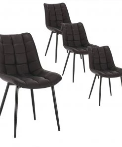 Woltu Esszimmerstuhl Serge (4er Set) - Anthrazit
