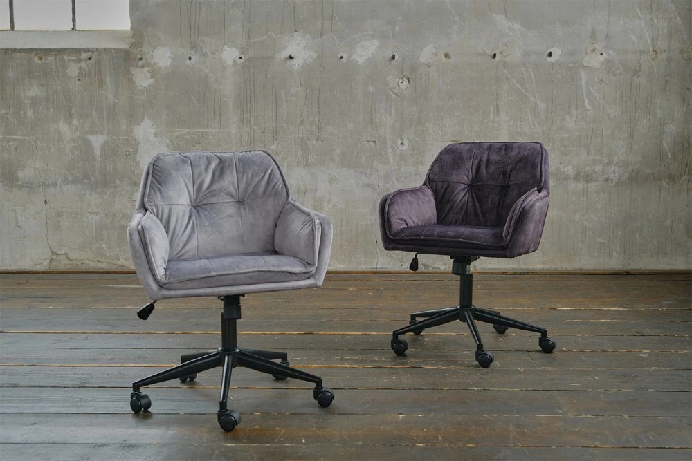 KAWOLA Bürostuhl Schreibtischstuhl TERRY Velvet - Anthrazit 4 KAWOLA Bürostuhl Schreibtischstuhl TERRY Velvet - Anthrazit – Bild 4