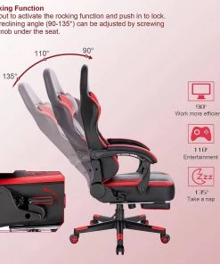 Woltu Gaming Stuhl Kent - Schwarz - Rot -Deutschland Stühle Verkaufs-Shop 93ff702389a04aa58d485b91e1773023