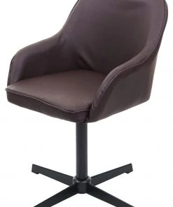 Esszimmerstuhl HWC-F82 - Braun - Schwarz - Kunstleder