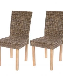 HWC Esszimmerstuhl Littau (2er Set) Rattan - Standard