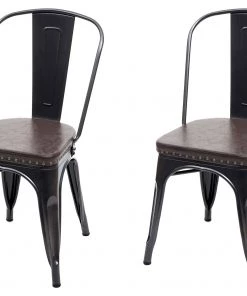 Esszimmerstuhl HWC-H10e (2er Set) - Braun