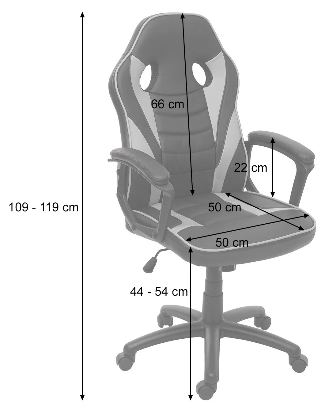 Bürostuhl HWC-F59 - Schwarz - Grau 4 Bürostuhl HWC-F59 - Schwarz - Grau – Bild 4