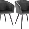 Woltu Esszimmerstuhl Annika (2er Set) - Dunkelgrau