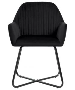 VidaXL Esszimmerstuhl - vidaXL Esszimmerstühle 4 Stk. Schwarz Samt -Deutschland Stühle Verkaufs-Shop 9eaca5f222584c29bb2406c792b9e34b 3