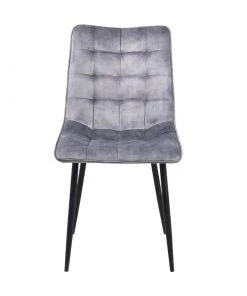 KAWOLA Stuhl CLARA Esszimmerstuhl Velvet - Grau