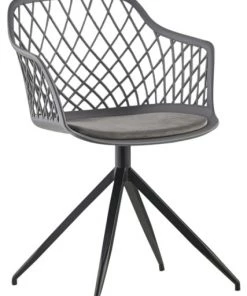 KAWOLA Stuhl EMILIE Kunststoff Drehbar - Grau