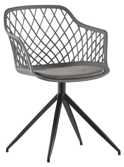 KAWOLA Stuhl EMILIE Kunststoff Drehbar - Grau 1 KAWOLA Stuhl EMILIE Kunststoff Drehbar - Grau